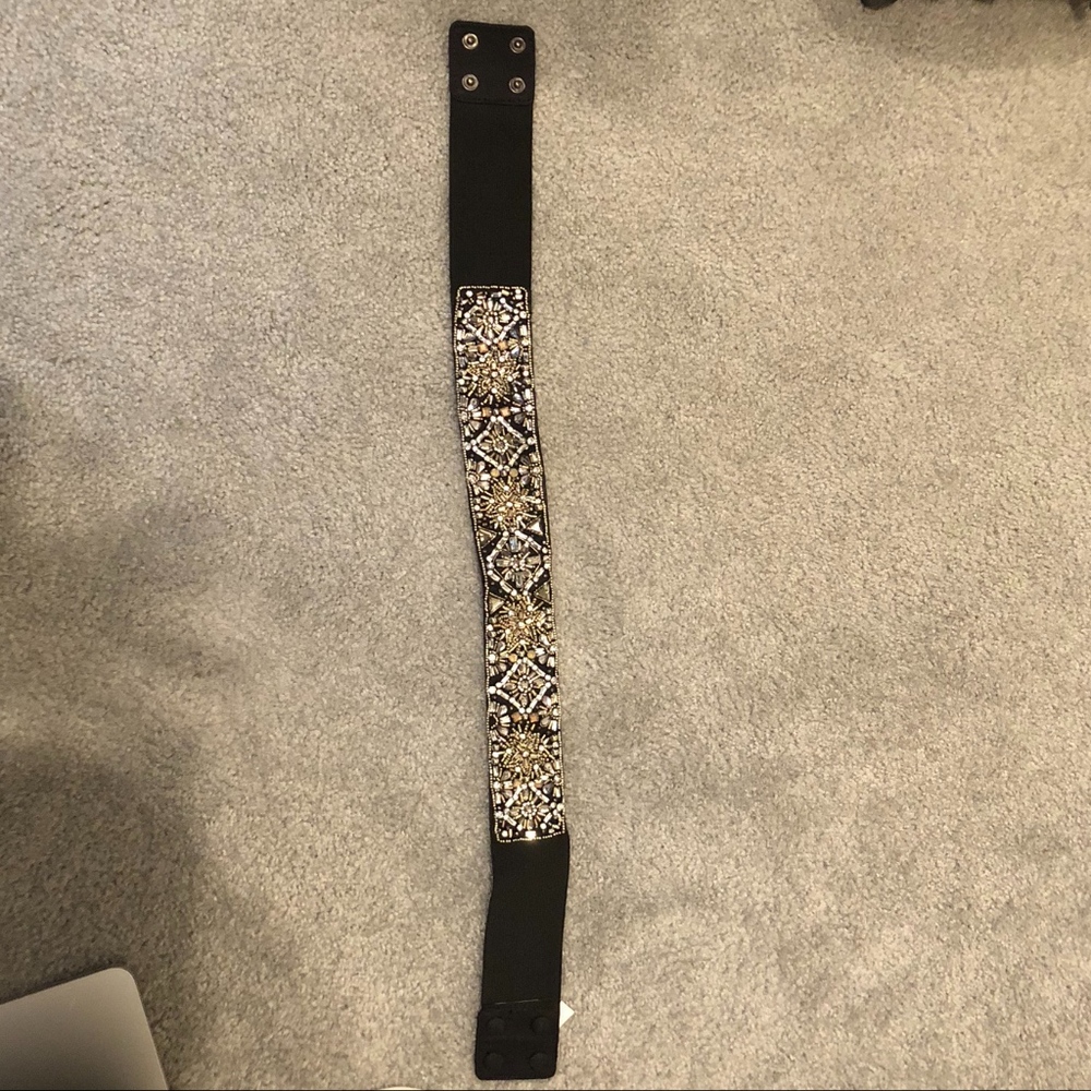 WHBM Embellished Black Belt xs NWT - Picture 5 of 5